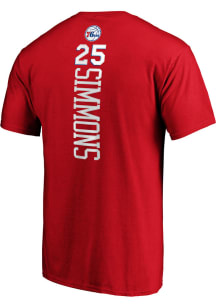 Ben Simmons Philadelphia 76ers Red Backer Short Sleeve Player T Shirt