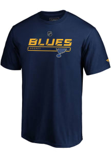 St Louis Blues Navy Blue Stencil Short Sleeve T Shirt