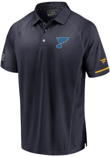 St Louis Blues Mens Navy Blue Team Logo Short Sleeve Polo