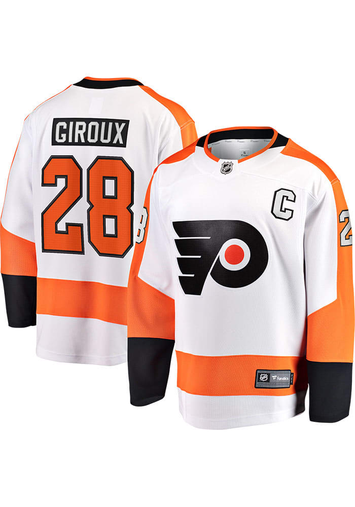 Claude Giroux Philadelphia Flyers Mens White 2019 Away Breakaway Hockey Jersey