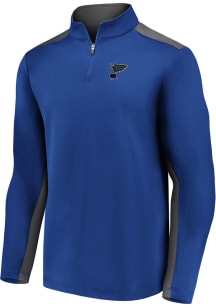 St Louis Blues Mens Blue Poly Fleece Long Sleeve 1/4 Zip Pullover