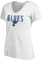 St Louis Blues Womens White League Standard Short Sleeve T-Shirt