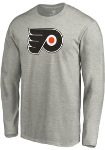 Philadelphia Flyers Grey Team Logo Long Sleeve T Shirt