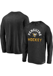 Pittsburgh Penguins Black Iconic Striated Breezer Long Sleeve T-Shirt