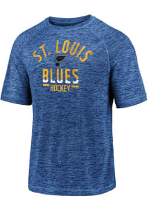 St Louis Blues Navy Blue Iconic Striated Poly Arch Over Short Sleeve T Shirt