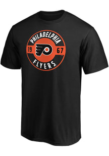 Philadelphia Flyers Black Iconic Cotton Circle Short Sleeve T Shirt