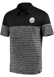 Pittsburgh Steelers Mens Black Shadow Short Sleeve Polo