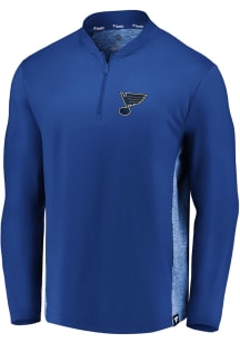 St Louis Blues Mens Blue Iconic Clutch Long Sleeve 1/4 Zip Pullover
