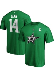 Jamie Benn Dallas Stars Green Authentic Stack Short Sleeve Player T Shirt