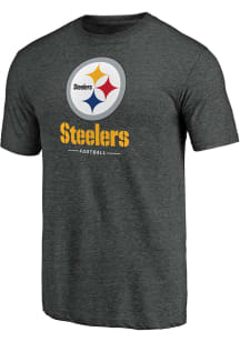 Pittsburgh Steelers Charcoal Sport Drop Short Sleeve Fashion T Shirt