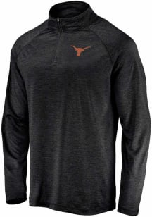 Texas Longhorns Mens Black Primary Logo Long Sleeve 1/4 Zip Pullover