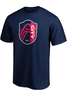 St Louis City SC Navy Blue Crest and Motto Short Sleeve T Shirt
