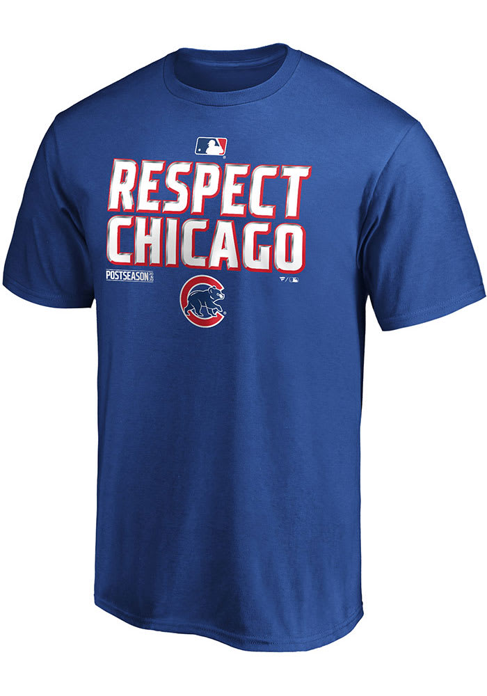 Chicago Cubs Blue Postseason Locker Room Short Sleeve T Shirt