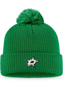 Dallas Stars Green Core Cuffed Pom Beanie Mens Knit Hat