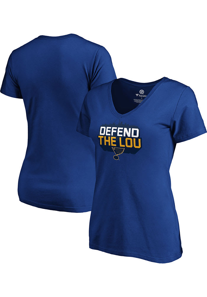 St Louis Blues Womens Defend The Lou T-Shirt - Blue