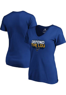 St Louis Blues Womens Blue Defend The Lou Short Sleeve T-Shirt