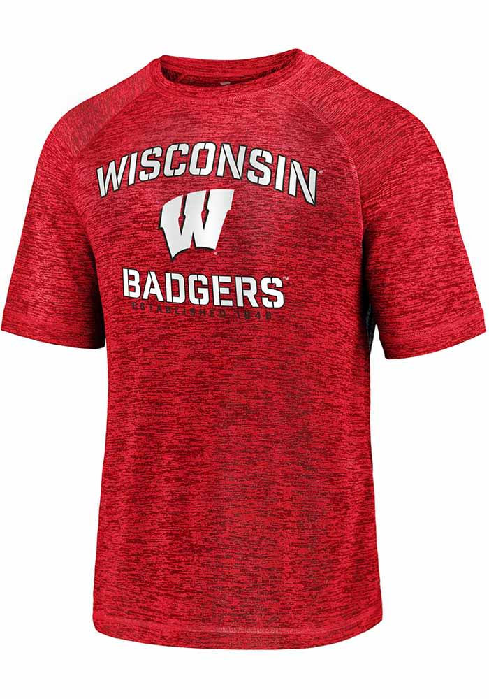Wisconsin Badgers Red Primary Threat Short Sleeve T Shirt