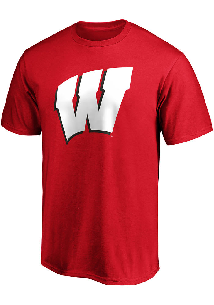 Wisconsin Badgers Red Primary Logo Short Sleeve T Shirt