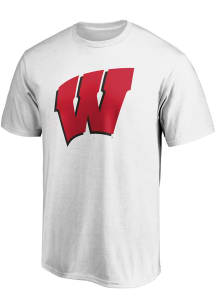 Wisconsin Badgers Primary Logo Short Sleeve T Shirt - White