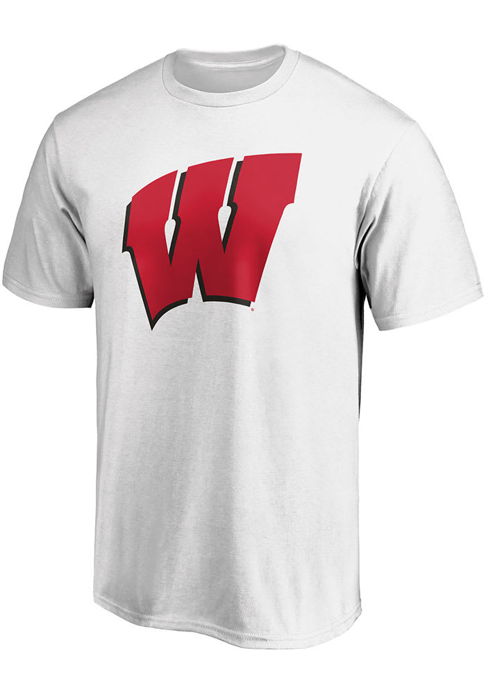 Wisconsin Badgers White Primary Logo Short Sleeve T Shirt