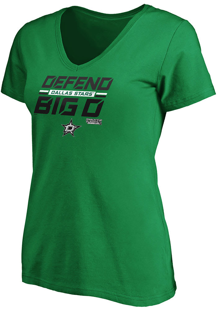 Dallas Stars Womens Kelly Green 2020 Playoffs Short Sleeve T-Shirt