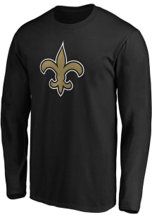 New Orleans Saints Black Team Logo Long Sleeve T Shirt