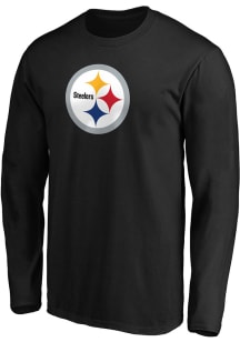 Pittsburgh Steelers Black Team Logo Long Sleeve T Shirt