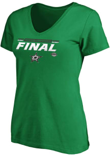 Dallas Stars Womens Kelly Green 2020 NHL Conference Final Participant Overdrive Short Sleeve T-S..