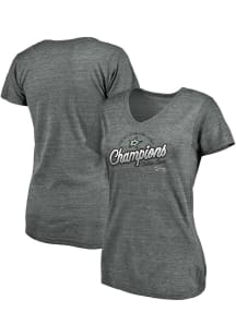 Dallas Stars Womens Grey 2020 NHL Conference Champs Lace Short Sleeve T-Shirt