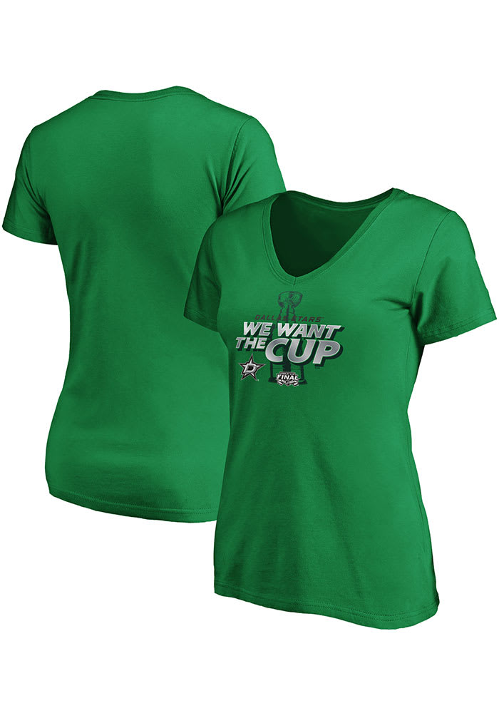 Dallas Stars Womens Kelly Green 2020 Stanley Cup Final Participant Short Sleeve T-Shirt