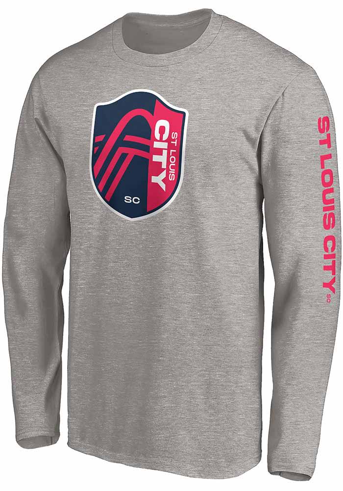 St Louis City SC Grey Team Logo Long Sleeve T Shirt