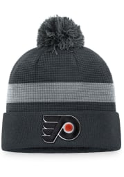 Philadelphia Flyers Charcoal Home Ice Cuff Pom Beanie Mens Knit Hat