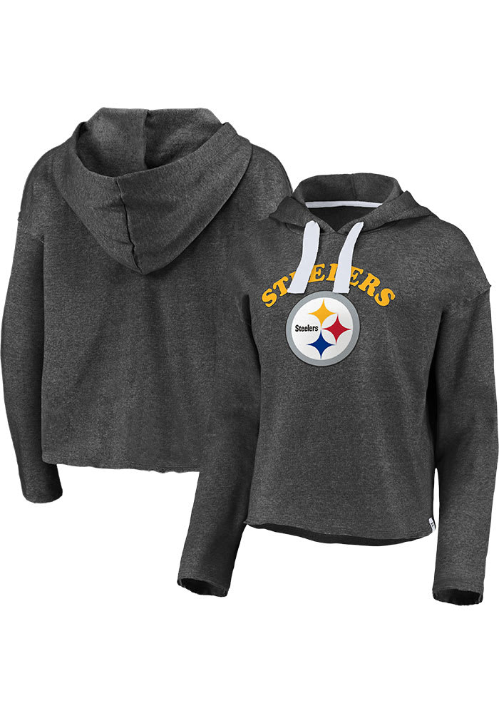 Pittsburgh Steelers Womens Charcoal Sport Resort Hooded Sweatshirt