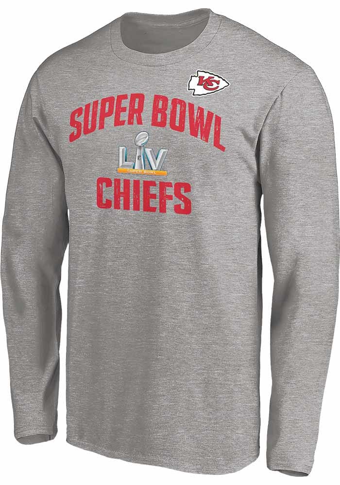 Kansas City Chiefs Grey Super Bowl LV Part Replay Long Sleeve T Shirt