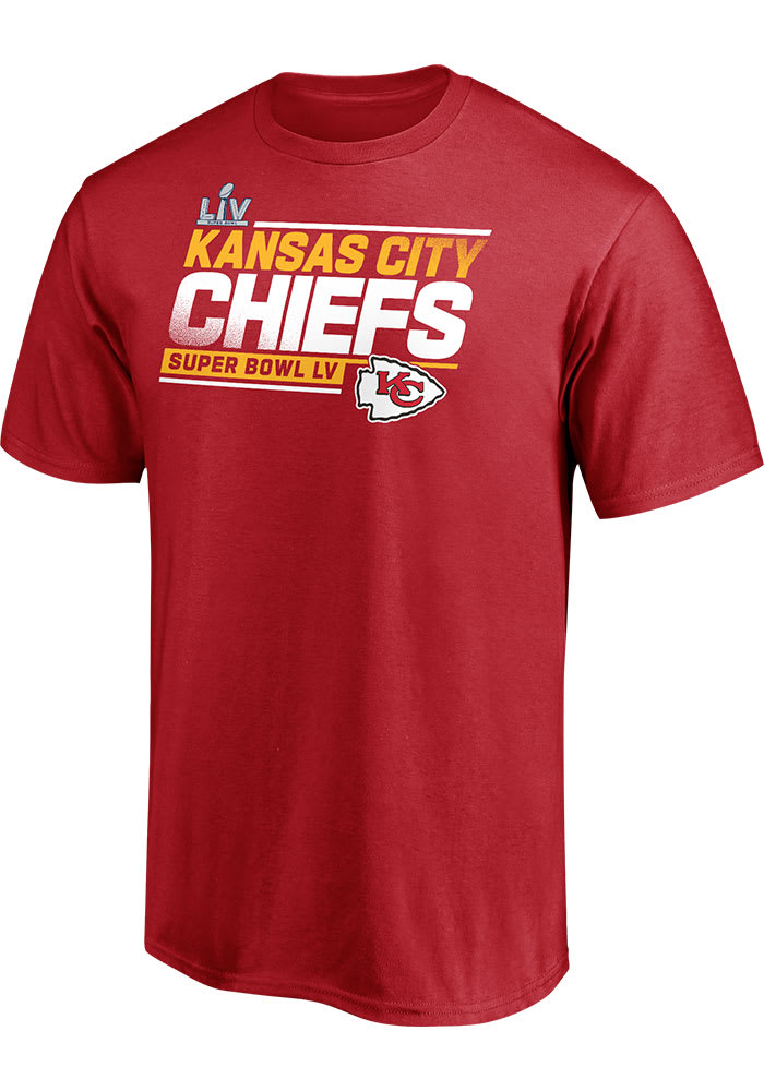 Kansas City Chiefs Red Super Bowl LV Partic Play Action Roster Short Sleeve T Shirt