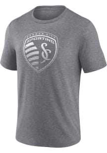Sporting Kansas City Grey Tonal Crest Short Sleeve Fashion T Shirt