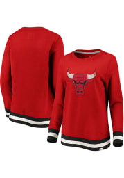 Chicago Bulls Womens Red Fleece Crew Sweatshirt