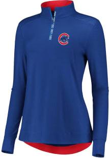 Chicago Cubs Womens Blue Iconic 1/4 Zip Pullover