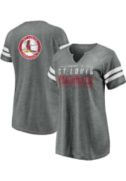 St Louis Cardinals Womens Grey Triblend Short Sleeve T-Shirt