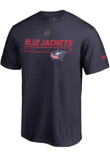 Columbus Blue Jackets Navy Blue Authentic Pro Prime Short Sleeve T Shirt