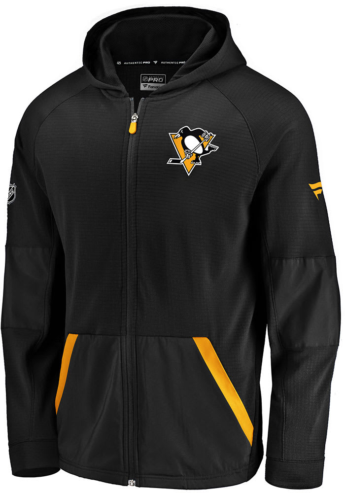 Pittsburgh Penguins Mens Black Rinkside Long Sleeve Zip