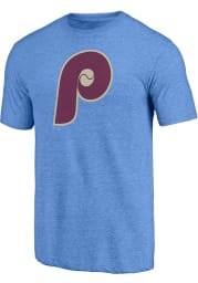 Philadelphia Phillies Light Blue Coop P Logo Short Sleeve Fashion T Shirt