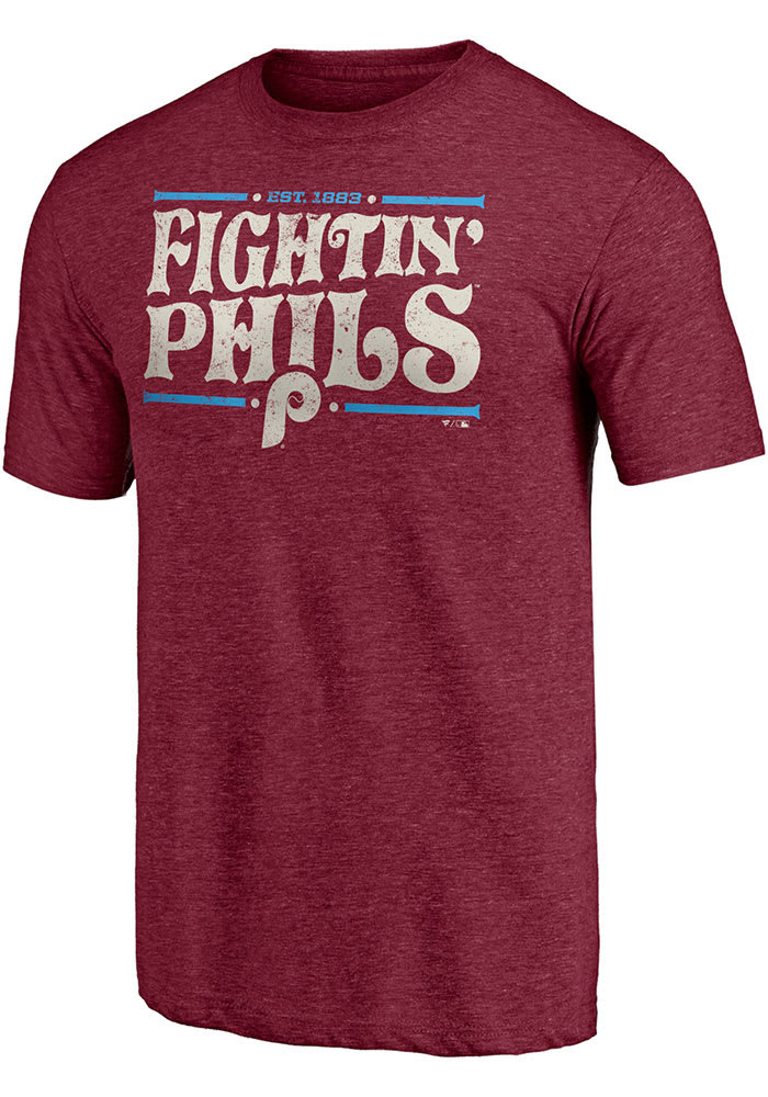 Philadelphia Phillies Maroon Fightin Phils Short Sleeve Fashion T Shirt