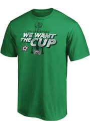 Dallas Stars Kelly Green 2020 Stanley Cup Final Participant We Want the Cup Short Sleeve T Shirt