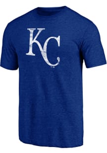 Kansas City Royals Blue Cap Logo Short Sleeve Fashion T Shirt