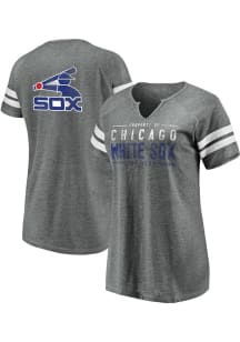 Chicago White Sox Womens Grey Raglan Short Sleeve T-Shirt