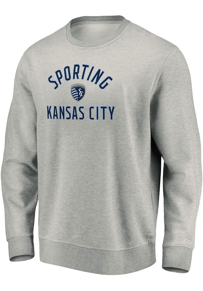 Sporting Kansas City Mens Grey Heart And Soul Long Sleeve Crew Sweatshirt