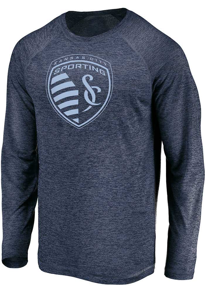 Sporting Kansas City Navy Blue Tonal Logo Long Sleeve T-Shirt