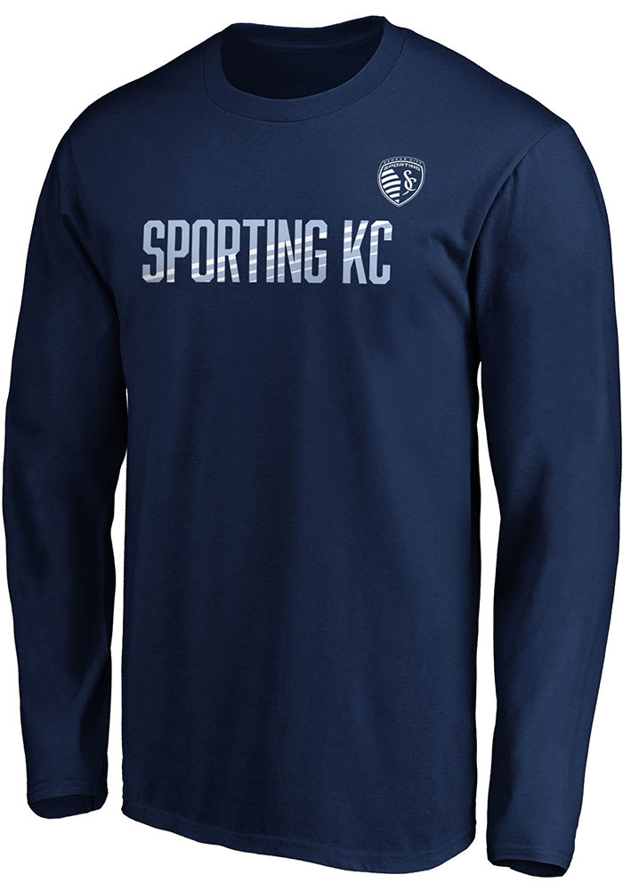 Sporting Kansas City Navy Blue Team Name Long Sleeve T Shirt