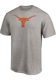 Texas Longhorns Grey Primary Logo Short Sleeve T Shirt